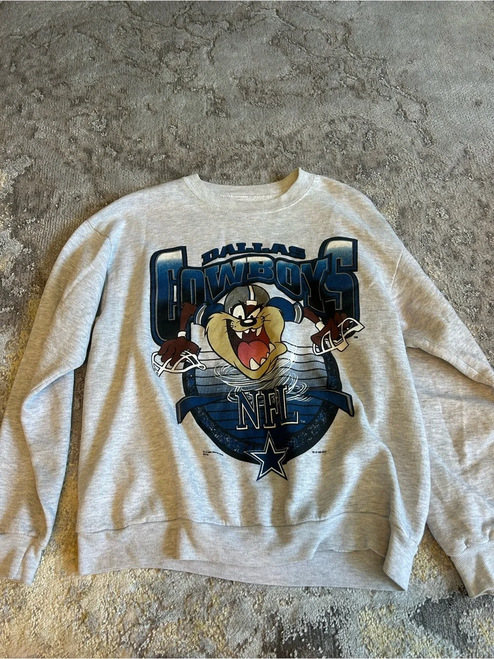 NFL Dallas Cowboys Gray Crewneck with Mascot Graphic - Picture 1 of 1